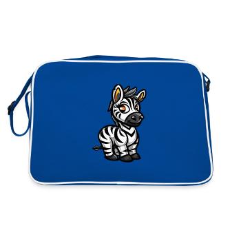 Zebra Comic - Retro Tasche - Blau/Weiß - Hinten