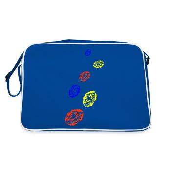Icône Lèvres - Sac Retro - bleu/blanc - Dos