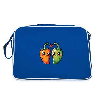 Couple de piment amour coeur Saint-Valentin - Sac Retro - bleu/blanc - Dos