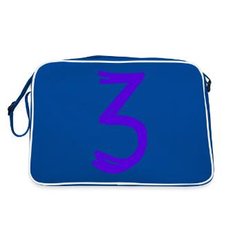3 ANS. 3e ANNIVERSAIRE. ANNIVERSAIRE 3 ANS. 3 - Sac Retro - bleu/blanc - Dos