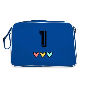 1 AN. 1er ANNIVERSAIRE. ANNIVERSAIRE 1 AN. 1 - Sac Retro - bleu/blanc - Dos