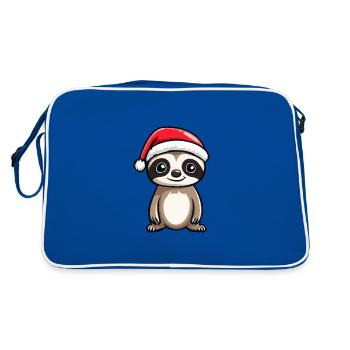 Chameleon Christmas Cute - Retro Bag - blue/white - Back