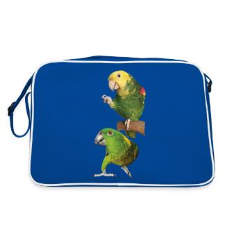 Parrots - Retro Bag - blue/white - Back