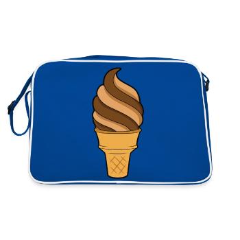 Softeis Eiscreme - Retro Tasche - Blau/Weiß - Hinten