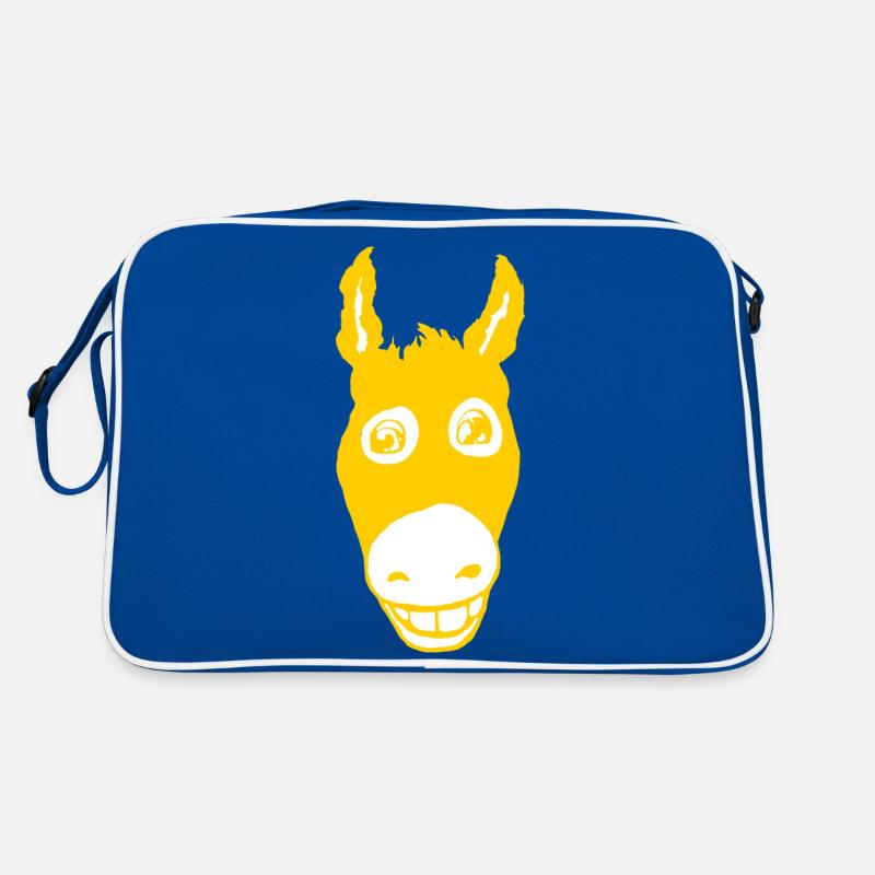 Lächelnder Esel gelb Retro Tasche