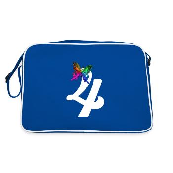4 Birthday Girl 4 ans Papillon coloré - Sac Retro - bleu/blanc - Dos