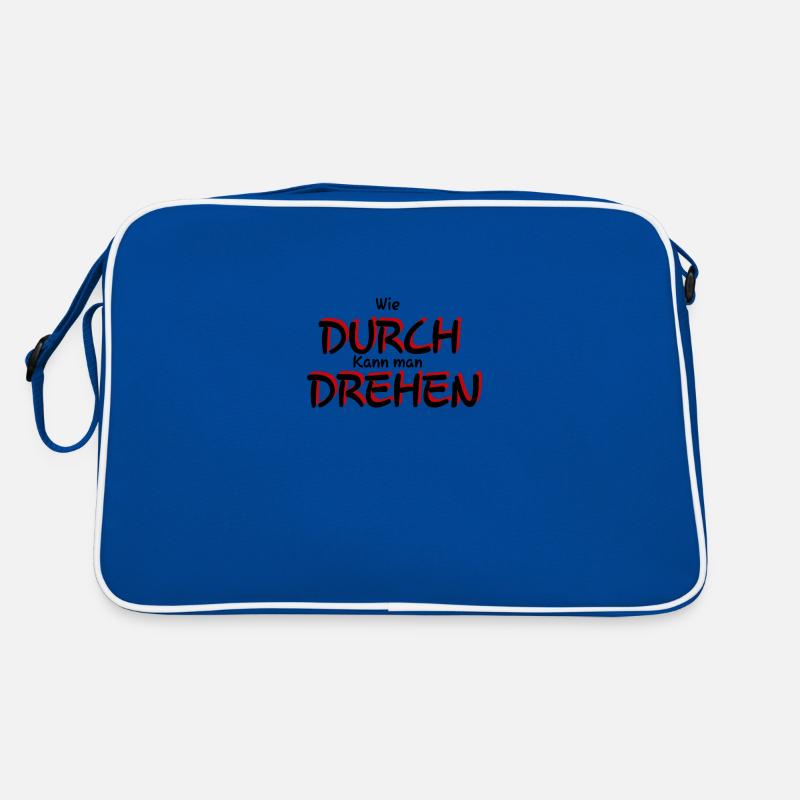 durchdrehen - Retro Tasche - Blau/Weiß