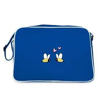 Les abeilles aiment les animaux de l’écosystème Couples d’abeilles - Sac Retro - bleu/blanc - Dos