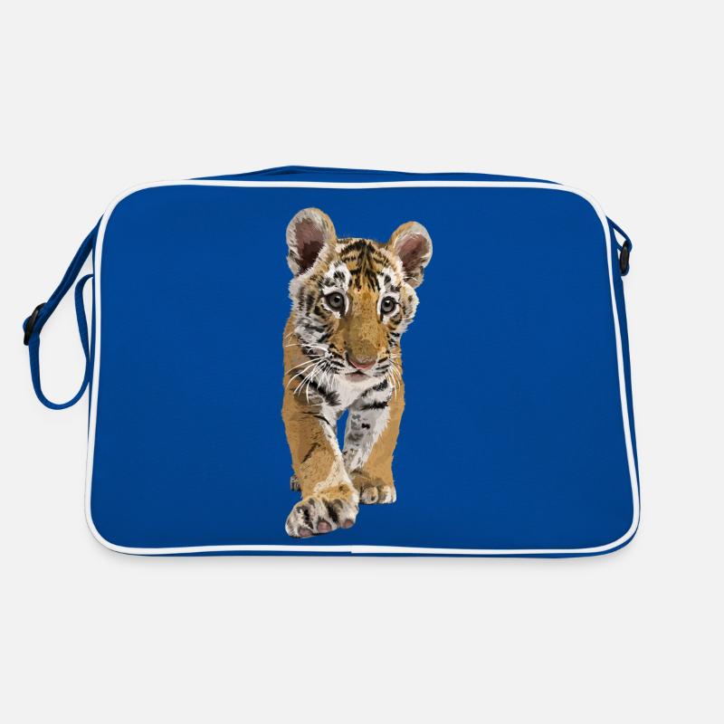 bengalischer Tiger - Retro Tasche - Blau/Weiß
