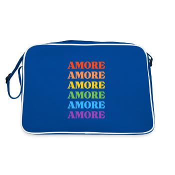 Amore Love - A colorful logo for the word love - Retro Bag - blue/white - Back