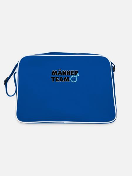Männer Team Stolz - Retro Tasche - Blau/Weiß - Hinten