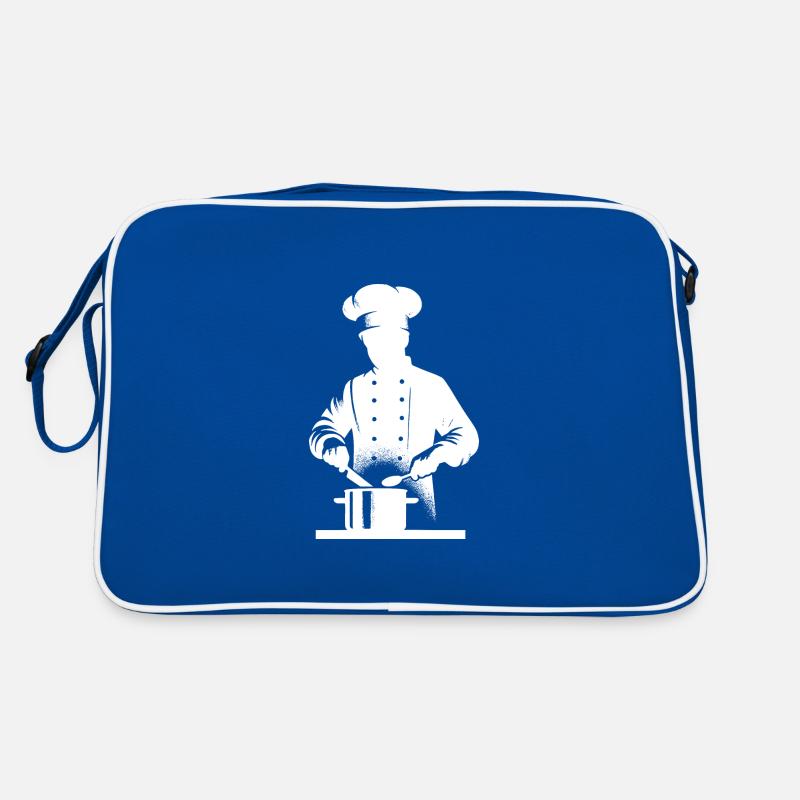 Kitchen Chef and Home Cook Silhouette Portrait Retro Bag