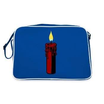 Bougie | Bougie de l’Avent à la bougie-vent - Sac Retro - bleu/blanc - Dos