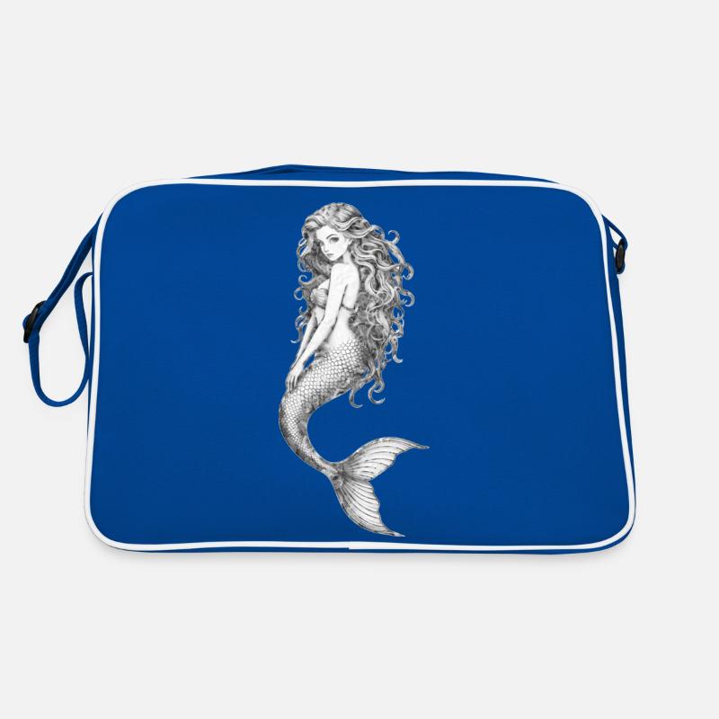 Auf dem Grund des Meeres 🧜 - Retro Tasche - Blau/Weiß