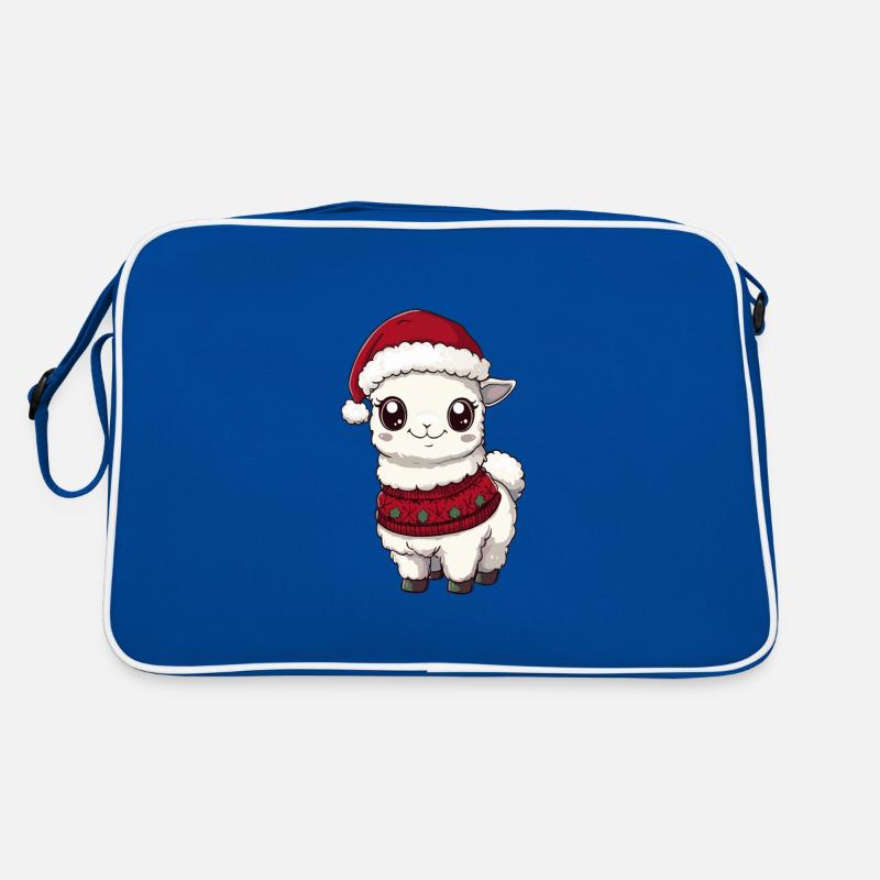 Alpaka Llama Weihnachten Comic Retro Tasche