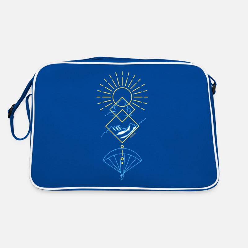 Gleitschirm pilot paragliding Sonne - Retro Tasche - Blau/Weiß