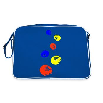 Racing driver helm racing Bunt - Retro Bag - blue/white - Back