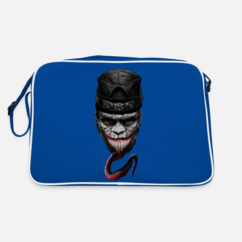 Monster Flaschengeist - Retro Tasche - Blau/Weiß