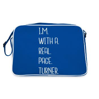 Art Book Keeper Book Cat Wine Inspirational - Sac Retro - bleu/blanc - Dos