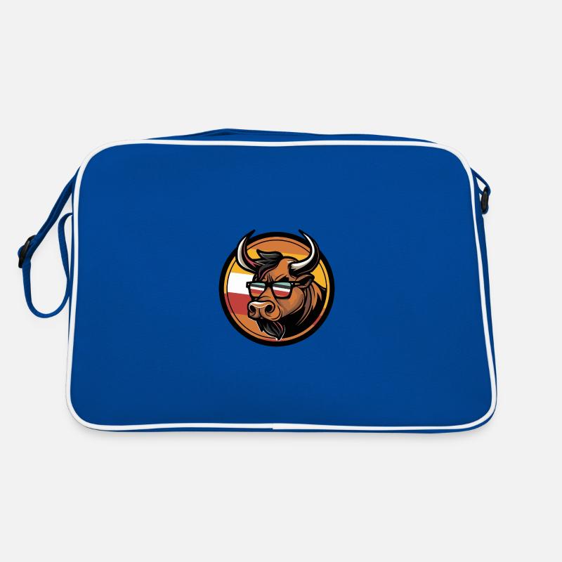 Stier Comic Cool Sommer - Retro Tasche - Blau/Weiß
