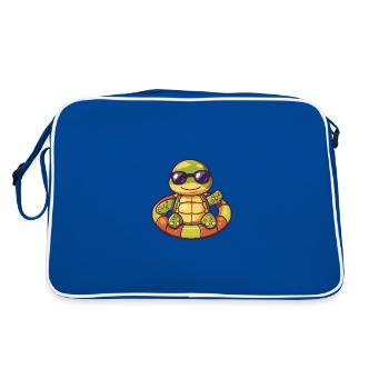 Turtle Comic Cool - Retro Bag - blue/white - Back