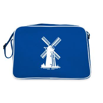 Moulin à vent néerlandais pour farine de blé - Sac Retro - bleu/blanc - Dos