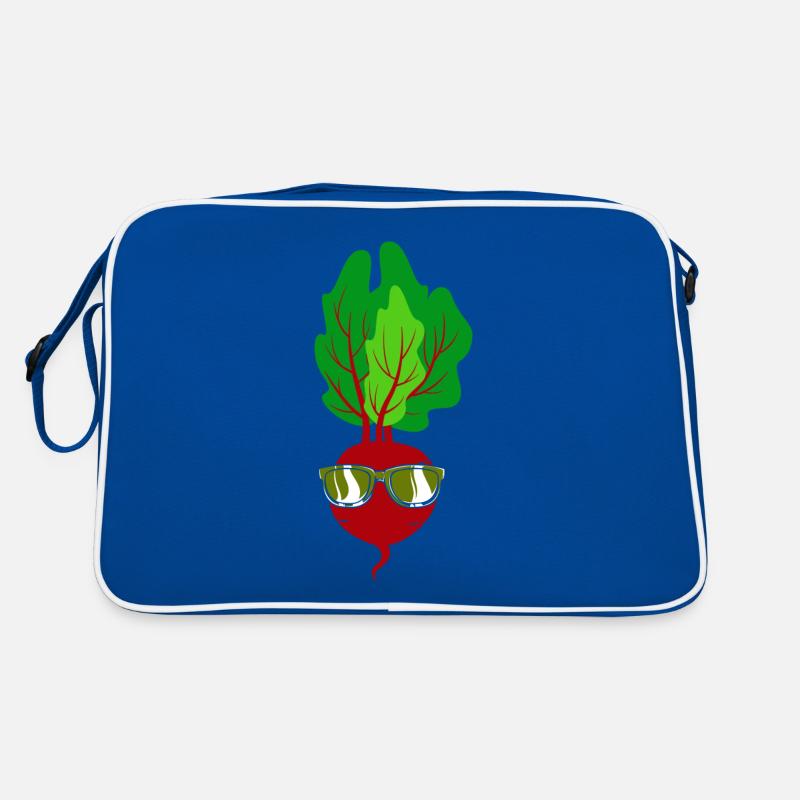 Ein cooles Radieschen mit Sonnenbrille Gemüse - Retro Tasche - Blau/Weiß