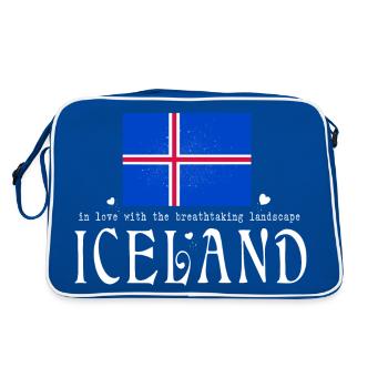 Iceland - Retro Tasche - Blau/Weiß - Hinten