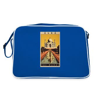 Affiche vintage classique du Taj Mahal d’Agra - Sac Retro - bleu/blanc - Dos