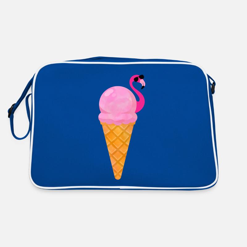 Ice cream Waffeleis Eiskugel Flamingo Eis Retro Tasche