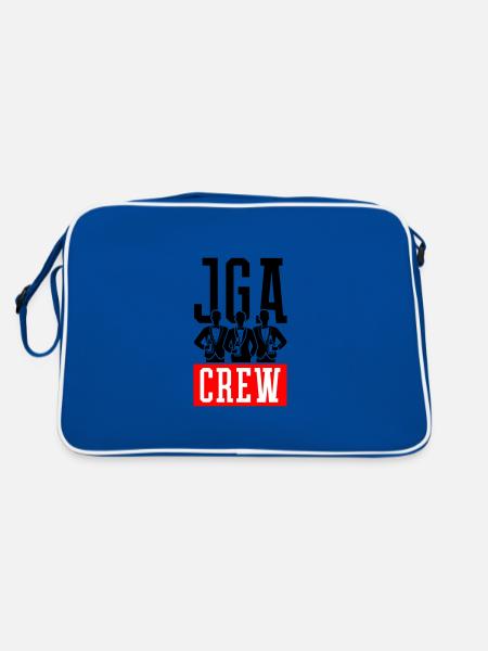 Jga Crew Bräutigam Team - Retro Tasche - Blau/Weiß - Hinten