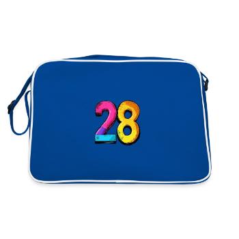 28 Symbole numérique - Sac Retro - bleu/blanc - Dos