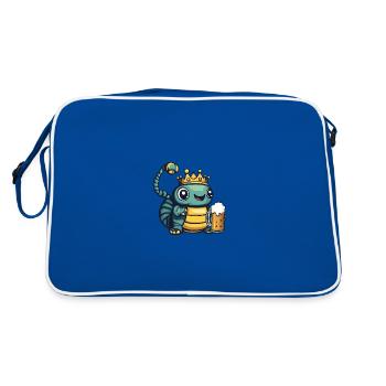 Worm Bière Drôle - Sac Retro - bleu/blanc - Dos
