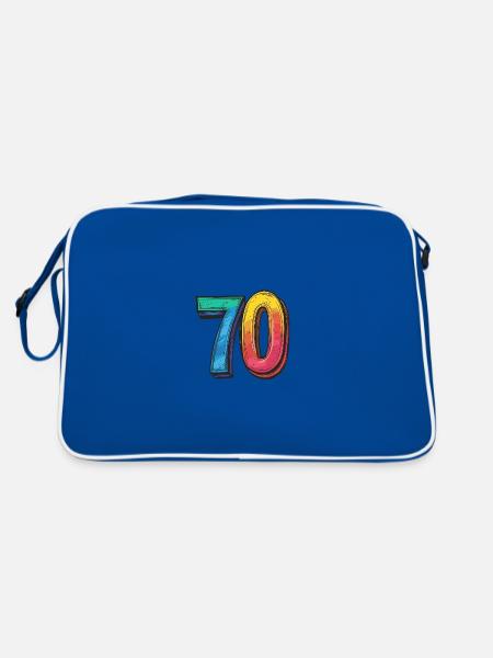 70 Number Symbol - Retro Bag - blue/white - Back