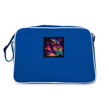 Camel aux couleurs néon, synthwave / 80s - Sac Retro - bleu/blanc - Dos