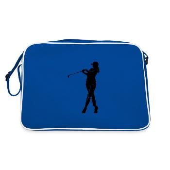 Golfer Woman Icon - Retro Bag - blue/white - Back