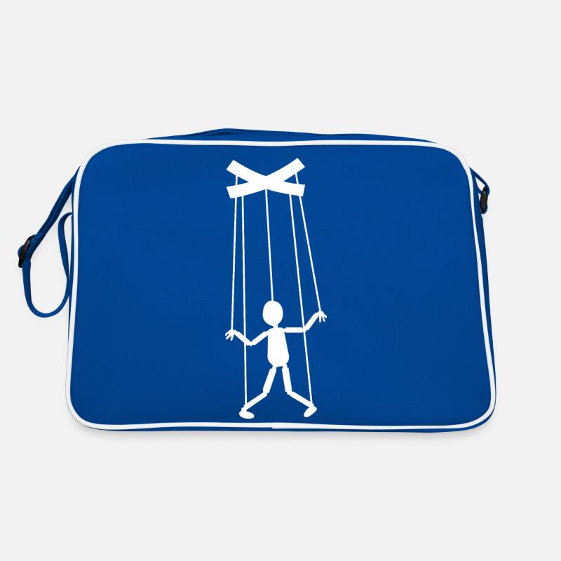 Marionette - Retro Tasche - Blau/Weiß