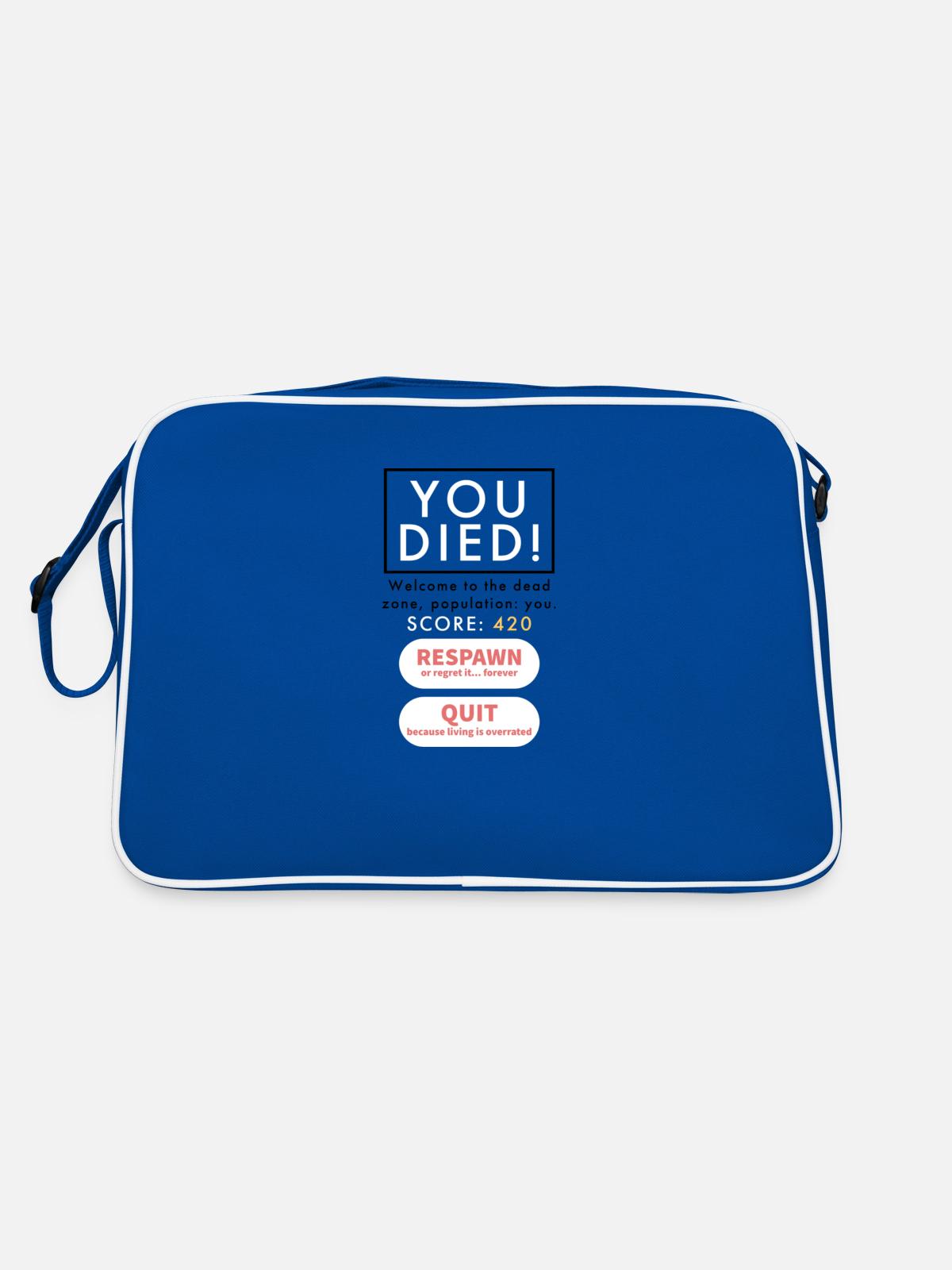 You Died - Retro Bag - blue/white - Back