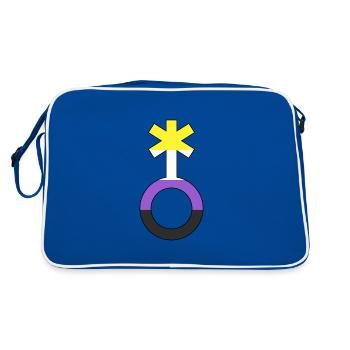 Non-binary symbol non-binary non-binary gender - Retro Bag - blue/white - Back