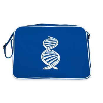 DNA strand nucleotide chain two single strands - Retro Bag - blue/white - Back