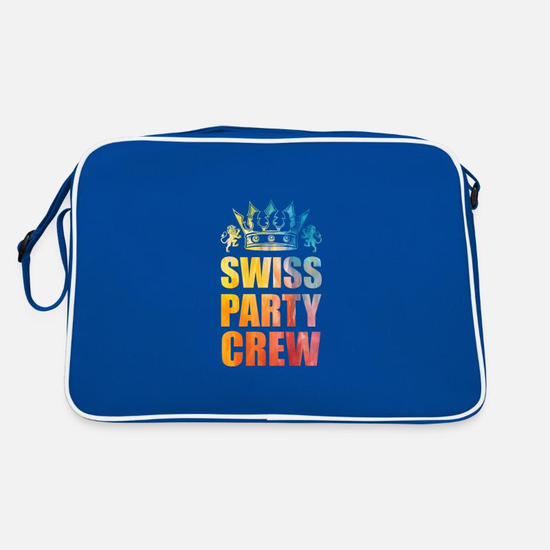 Swiss Party Crew Spruch Schweiz Retro Tasche