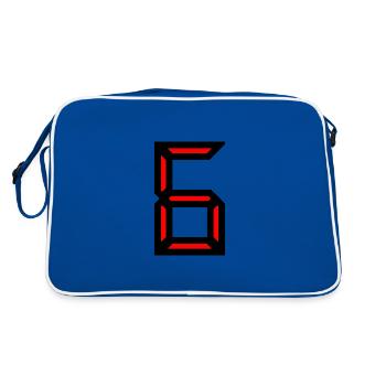 6. 6 YEARS. 6th ANNIVERSARY. BIRTHDAY 6 YEARS. SIX - Retro Bag - blue/white - Back