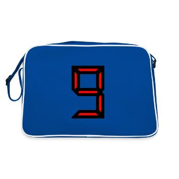 9 ANS. 9e ANNIVERSAIRE. ANNIVERSAIRE 9 ANS. 9 - Sac Retro - bleu/blanc - Dos