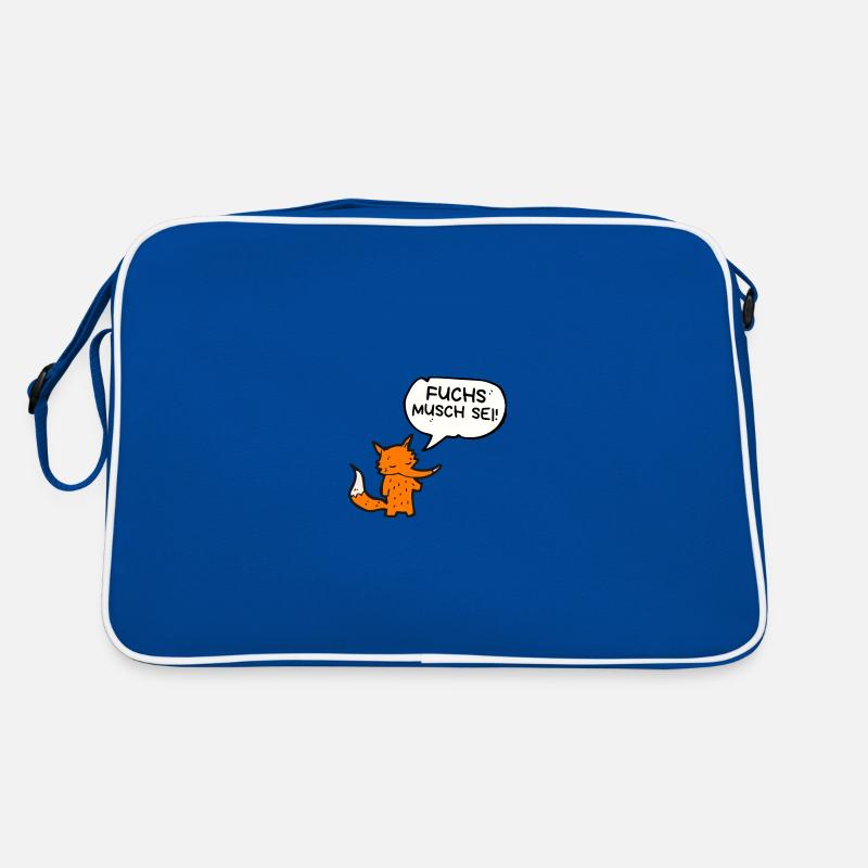 Ein Fuchs musst du sein | Fuchs musch sei! - Retro Tasche - Blau/Weiß