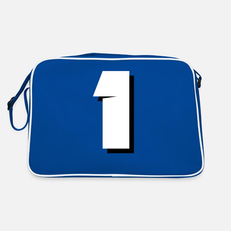 Nummer 1 Nummer 1 Startnummer das Beste alle - Retro Tasche - Blau/Weiß