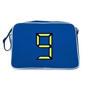 9 ANS. 9e ANNIVERSAIRE. ANNIVERSAIRE 9 ANS. 9 - Sac Retro - bleu/blanc - Dos