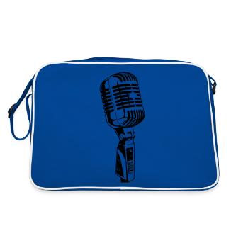 Microphone Icon Musician - Retro Bag - blue/white - Back