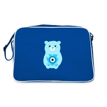 Ours de protection des mauvais yeux - Sac Retro - bleu/blanc - Dos