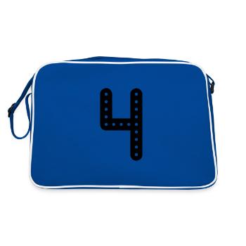 4 YEARS. 4th ANNIVERSARY. BIRTHDAY 4 YEARS. 4 - Retro Bag - blue/white - Back