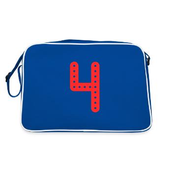 4 YEARS. 4th ANNIVERSARY. BIRTHDAY 4 YEARS. 4 - Retro Bag - blue/white - Back